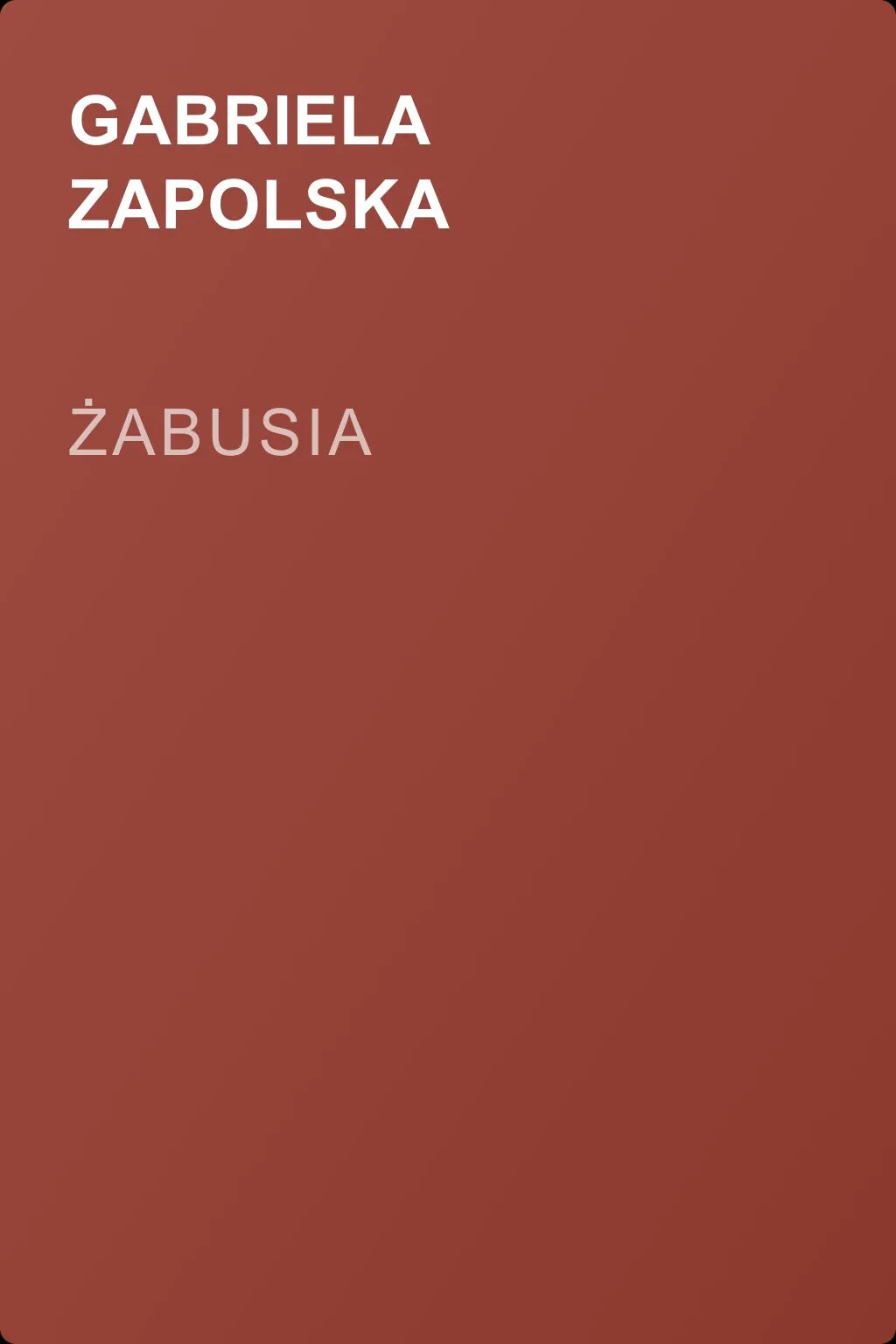 Żabusia — обложка книги