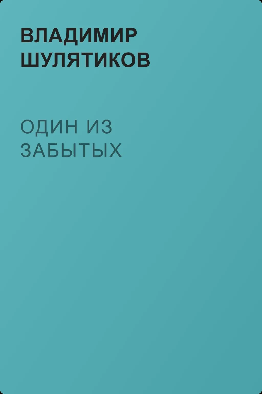 Один из забытых — обложка книги