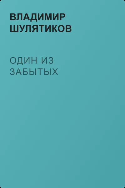 Один из забытых — обложка книги