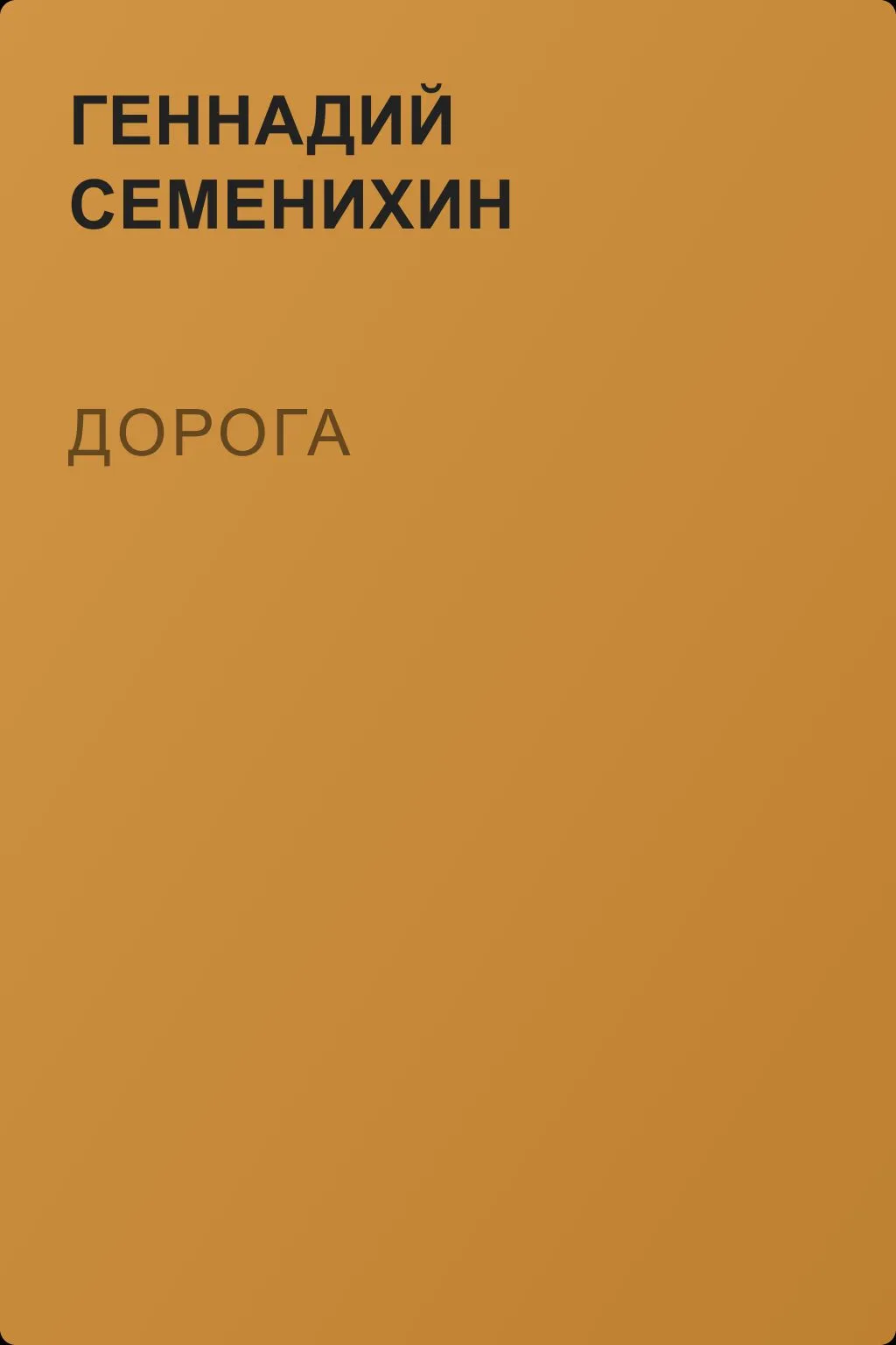 Дорога — обложка книги