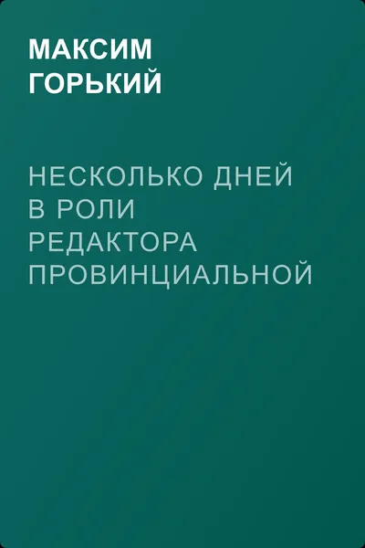 Несколько дней в роли редактора провинциальной газеты — обложка книги