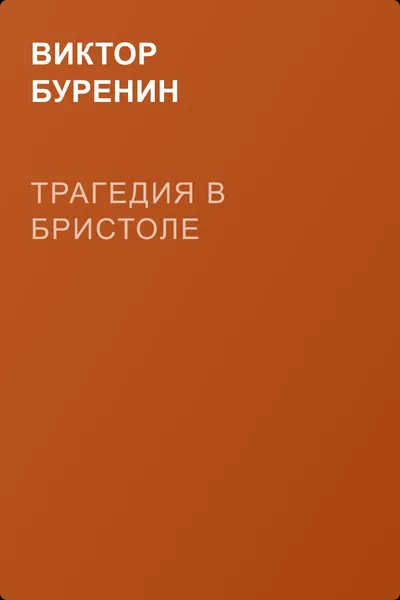 Трагедия в Бристоле — обложка книги