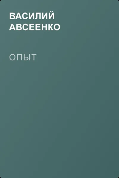 Опыт — обложка книги