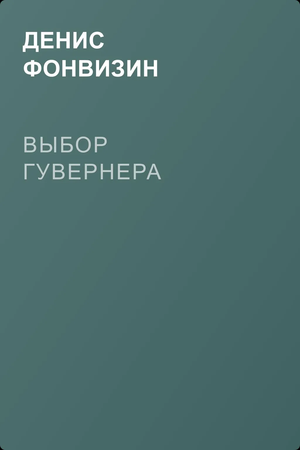 Выбор Гувернера — обложка книги