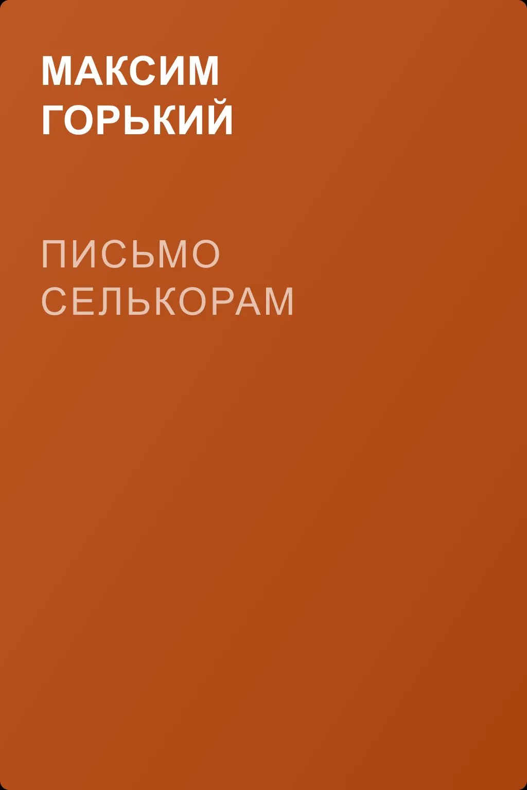 Письмо селькорам — обложка книги