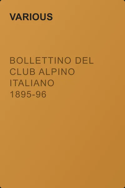 Bollettino del Club Alpino Italiano 1895-96 — обложка книги