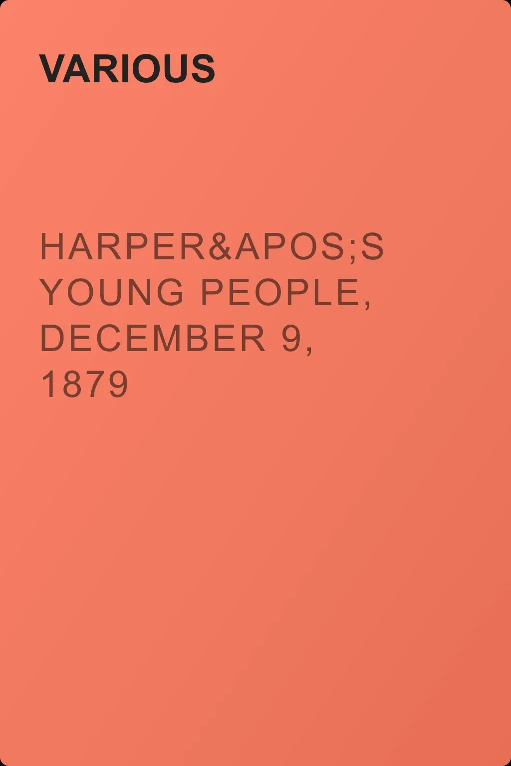 Harper's Young People, December 9, 1879 — обложка книги