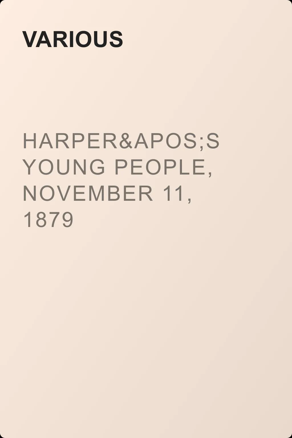 Harper's Young People, November 11, 1879 — обложка книги