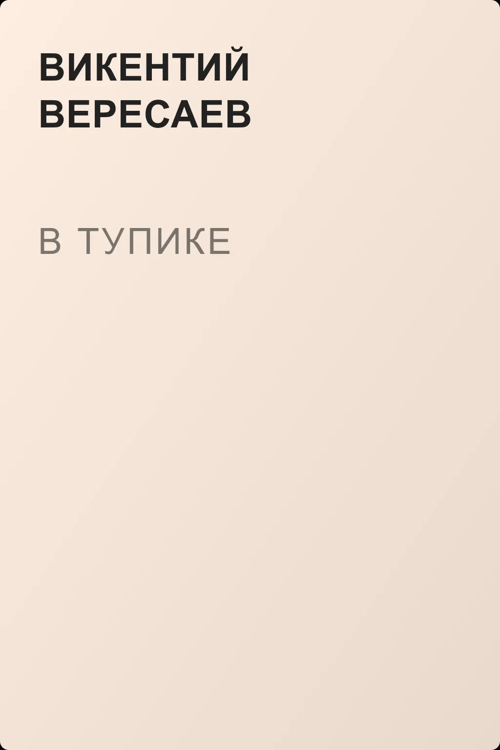 В тупике — обложка книги