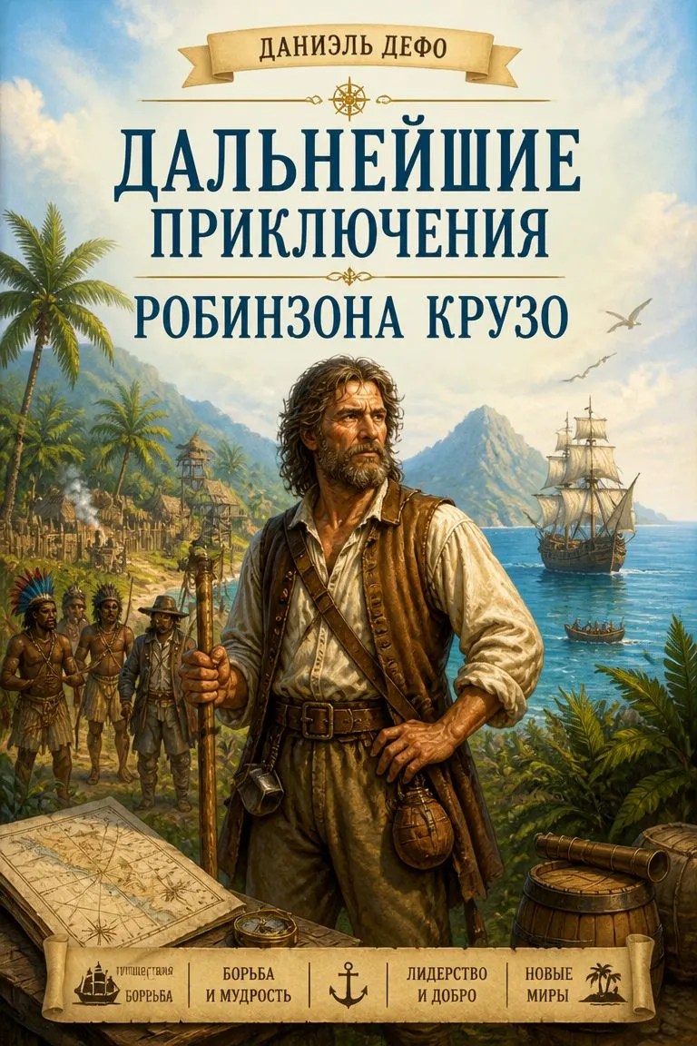 Дальнейшие приключения Робинзона Крузо — обложка книги
