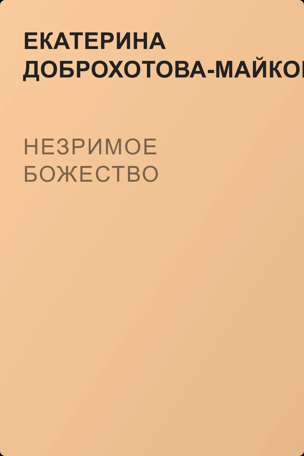 Незримое божество — обложка книги