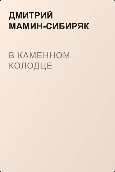 В каменном колодце — обложка книги