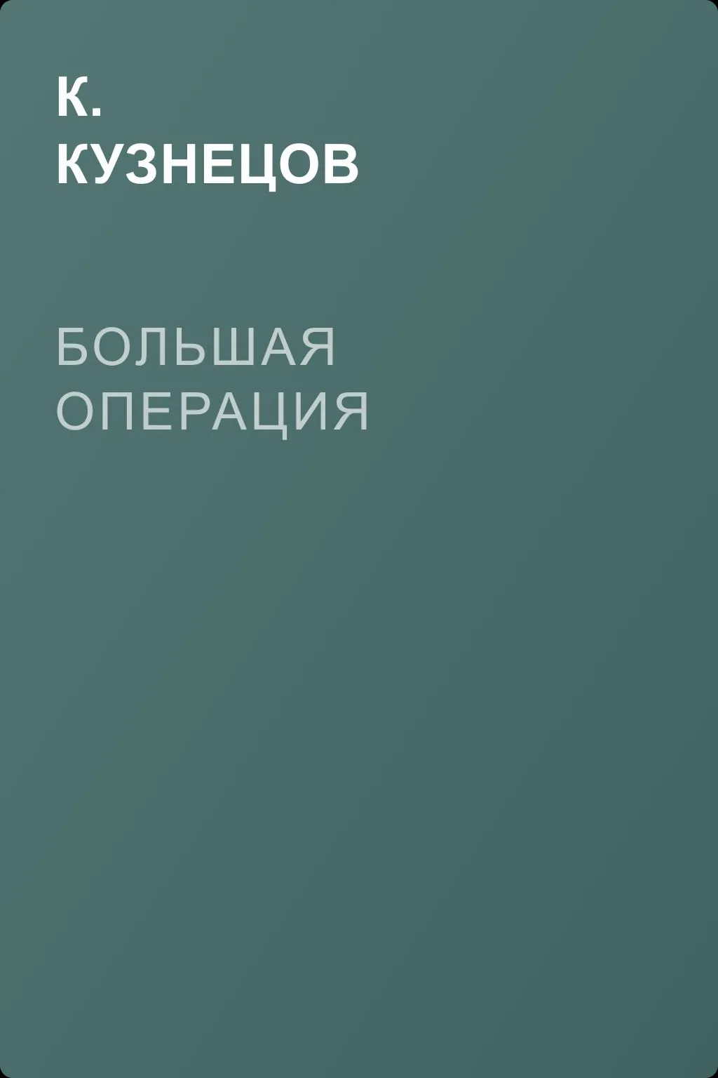Большая операция — обложка книги