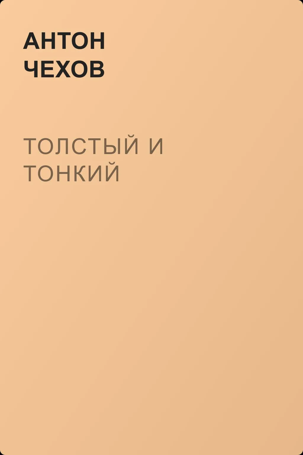 Толстый и тонкий — обложка книги