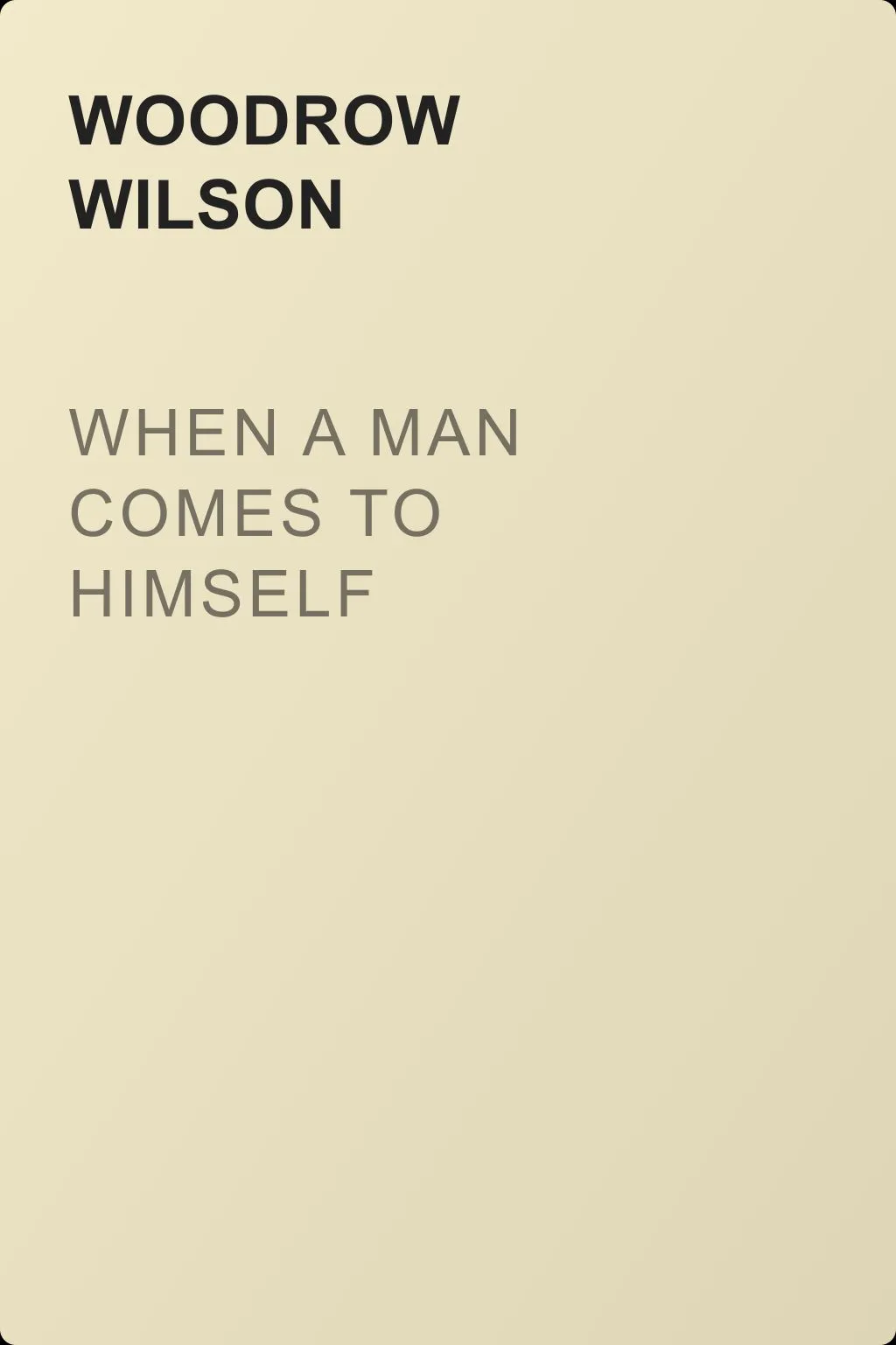 When a Man Comes to Himself — обложка книги