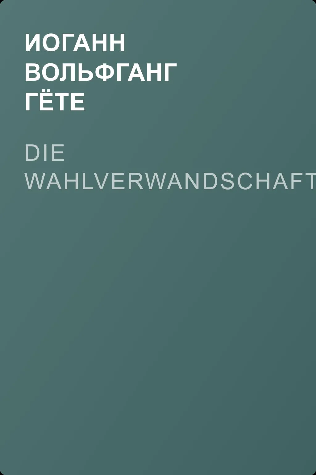 Die Wahlverwandschaften — обложка книги
