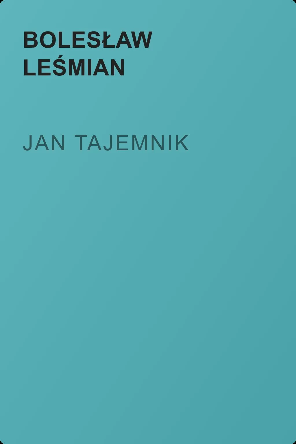 Jan Tajemnik — обложка книги
