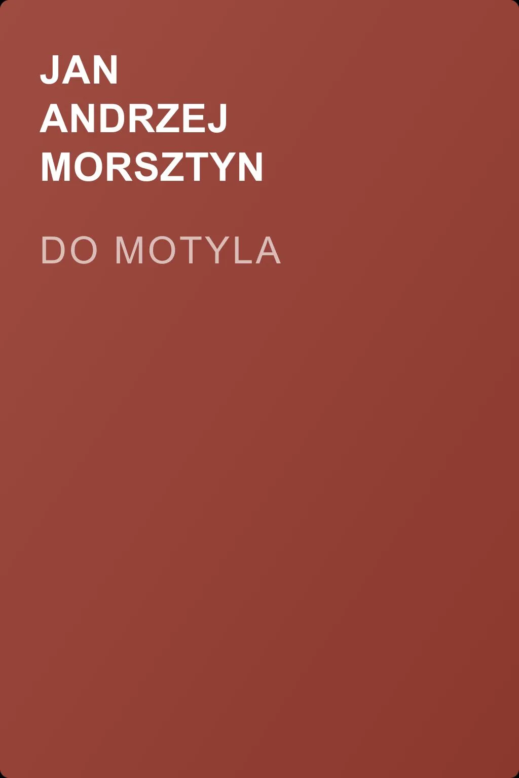 Do motyla — обложка книги