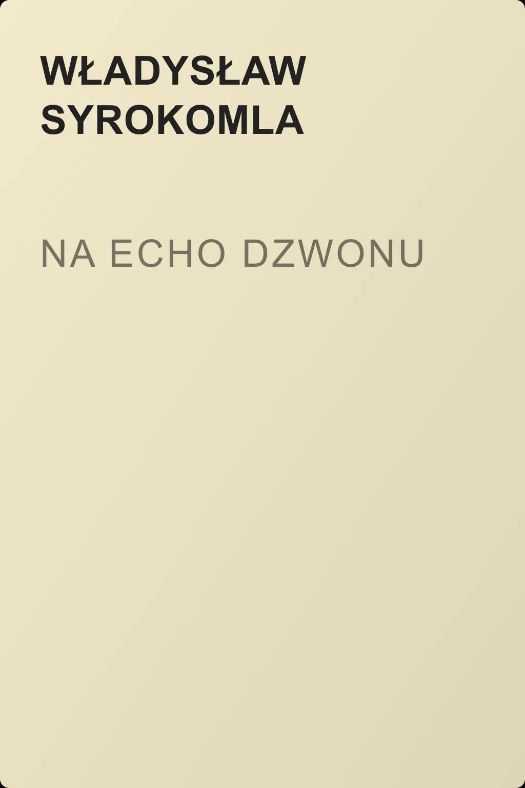 Na echo dzwonu — обложка книги
