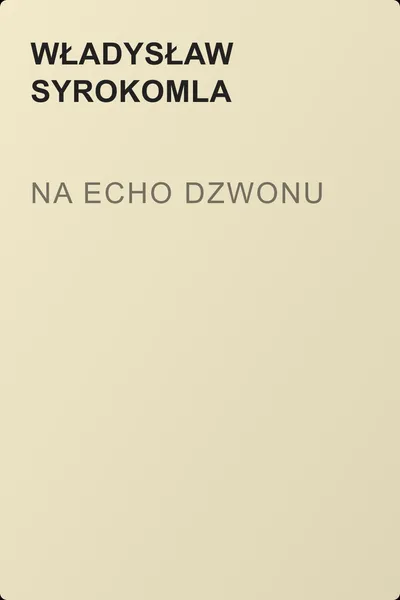 Na echo dzwonu — обложка книги