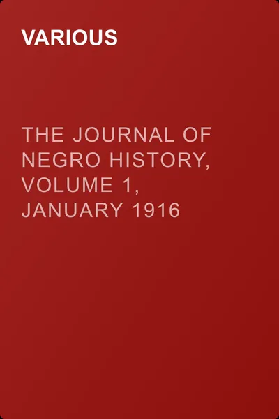 The Journal of Negro History, Volume 1, January 1916 — обложка книги
