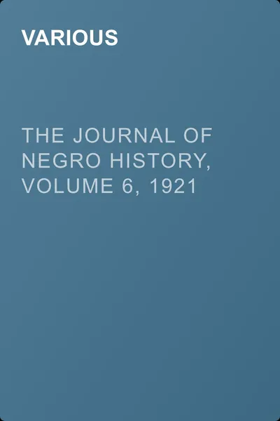The Journal of Negro History, Volume 6, 1921 — обложка книги