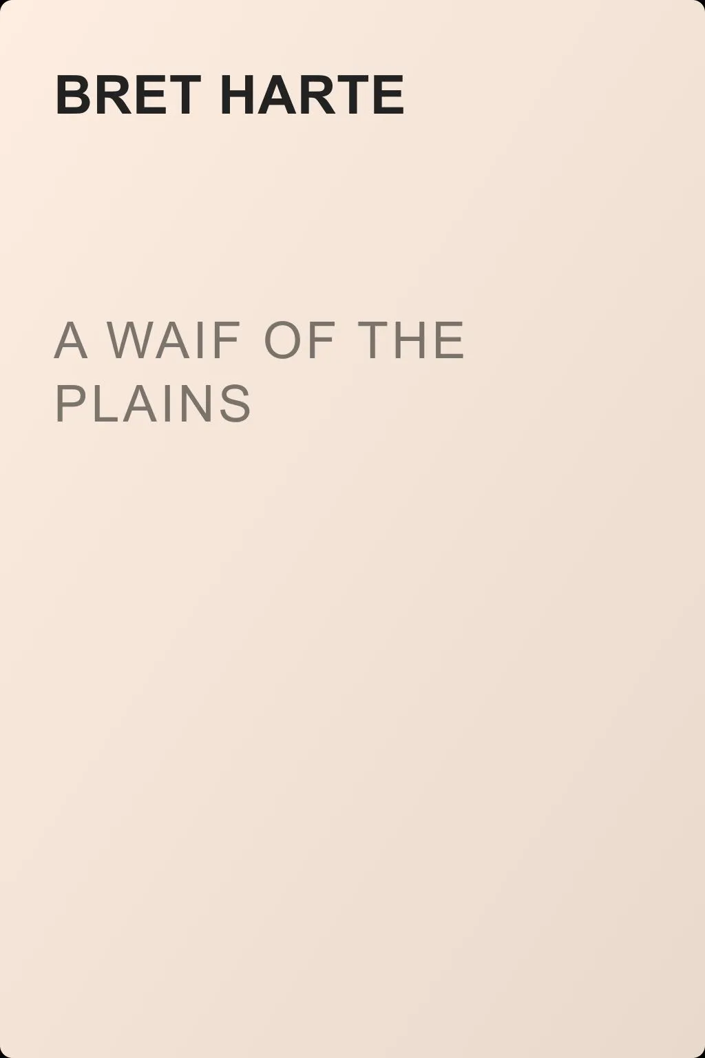 A Waif of the Plains — обложка книги