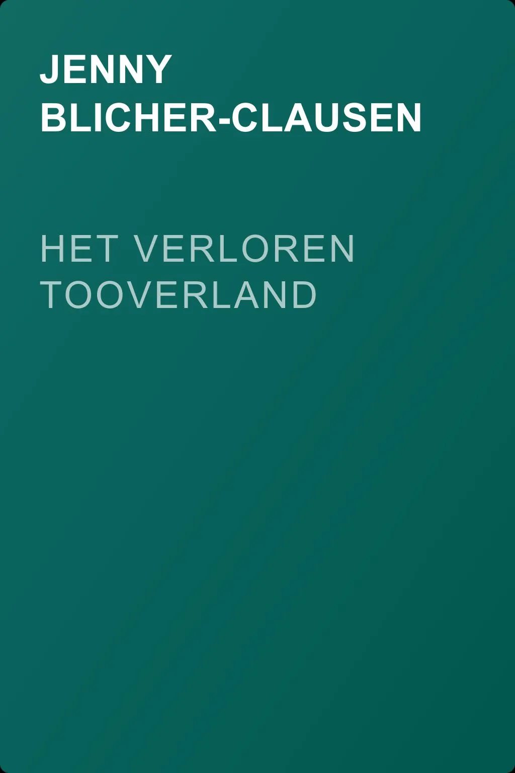 Het Verloren Tooverland — обложка книги