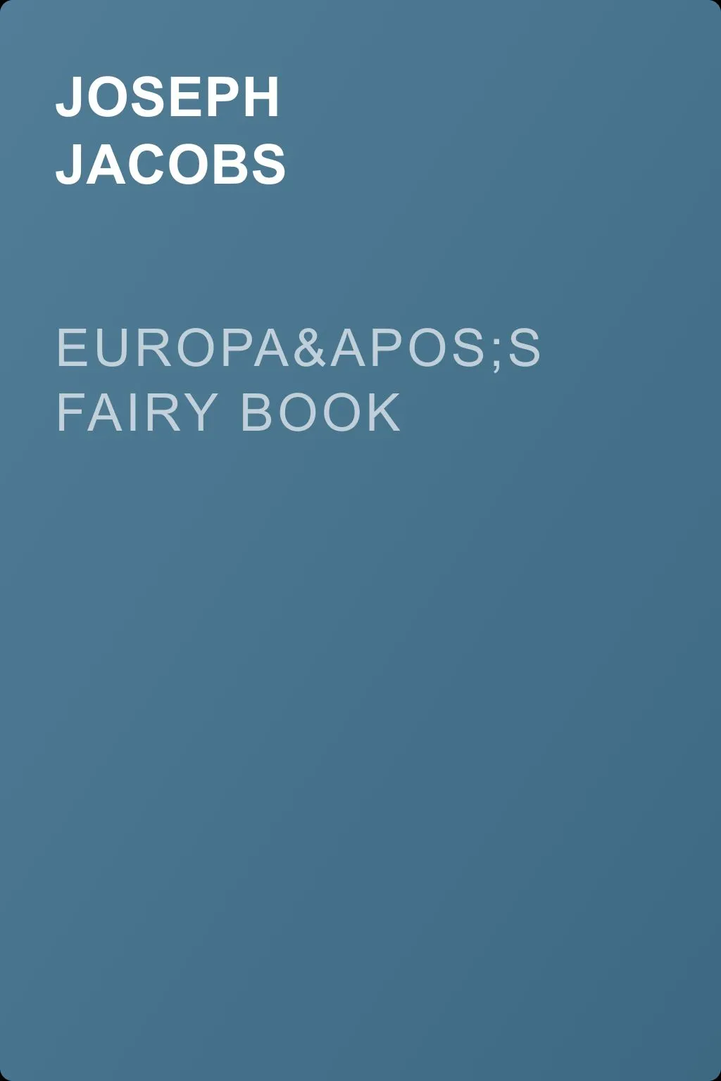 Europa's Fairy Book — обложка книги