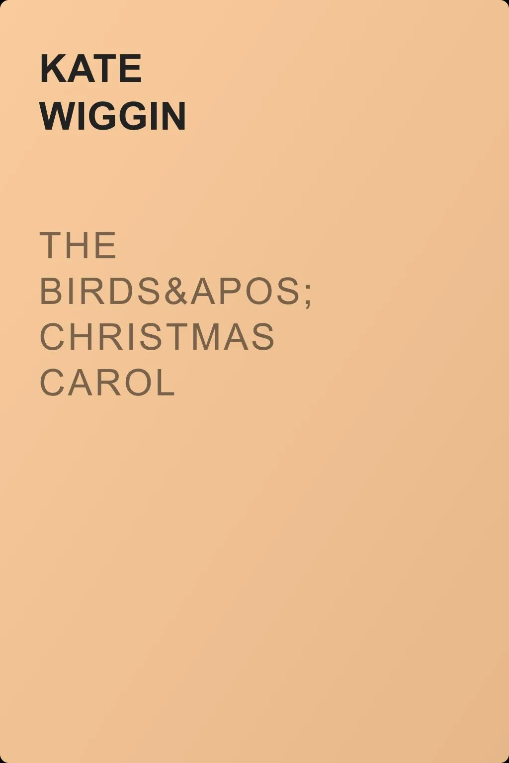 The Birds' Christmas Carol — обложка книги