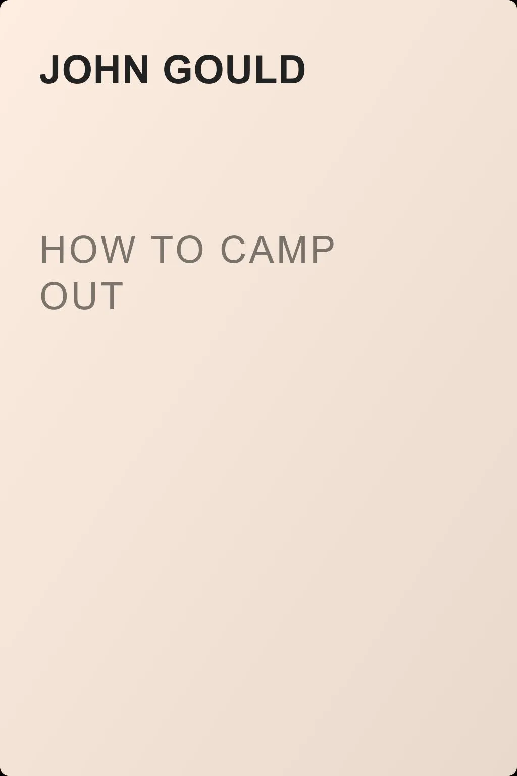How to Camp Out — обложка книги