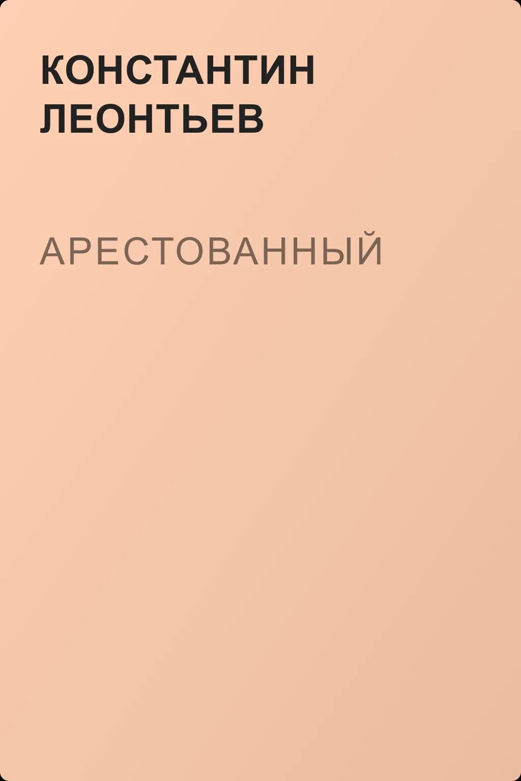 Арестованный — обложка книги