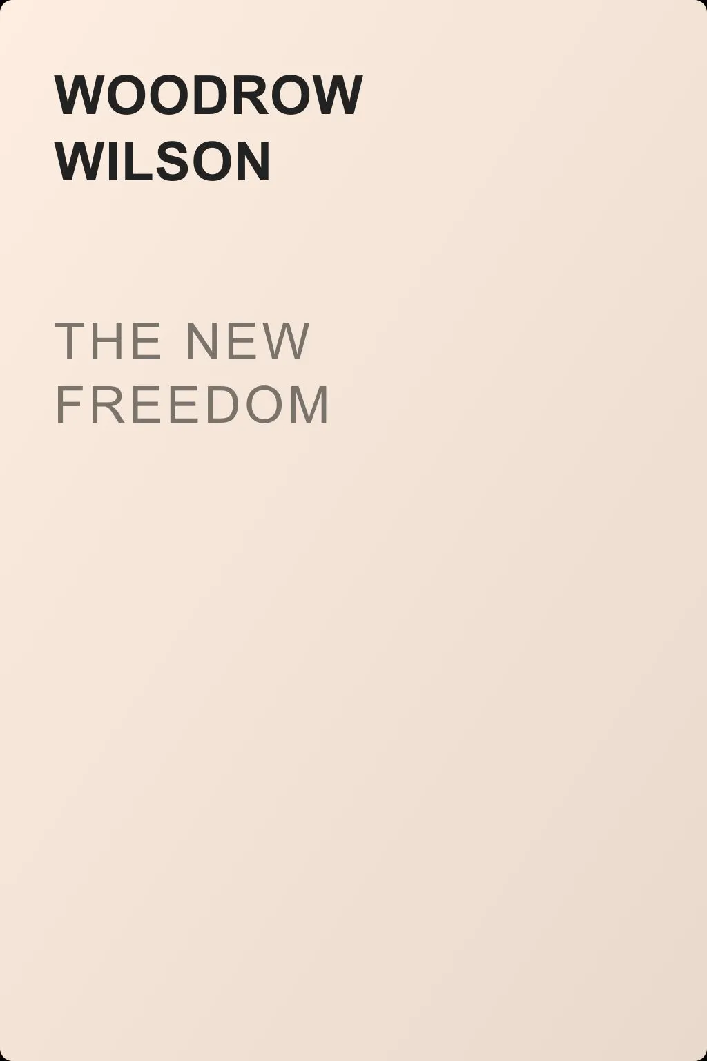 The New Freedom — обложка книги