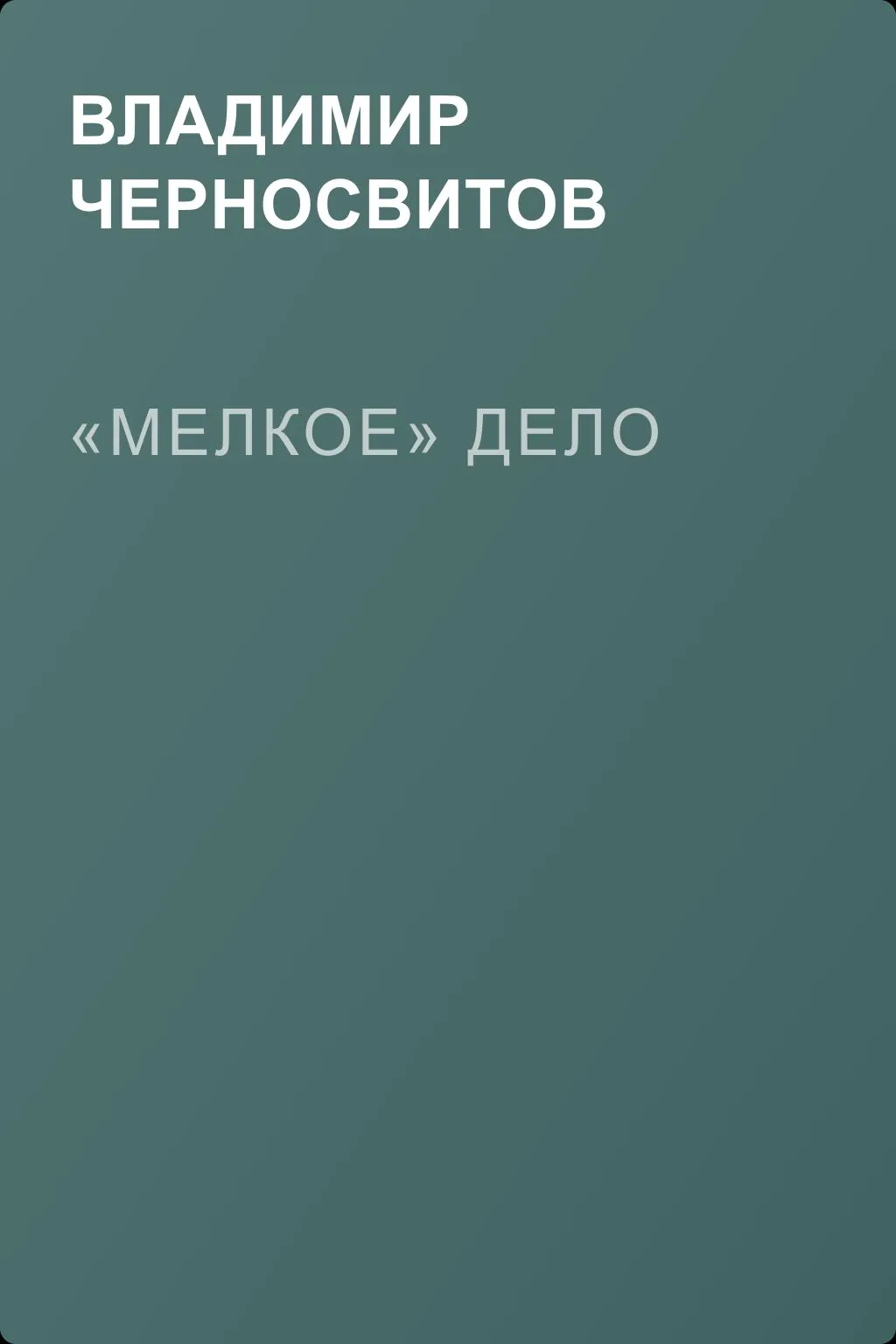 «Мелкое» дело — обложка книги