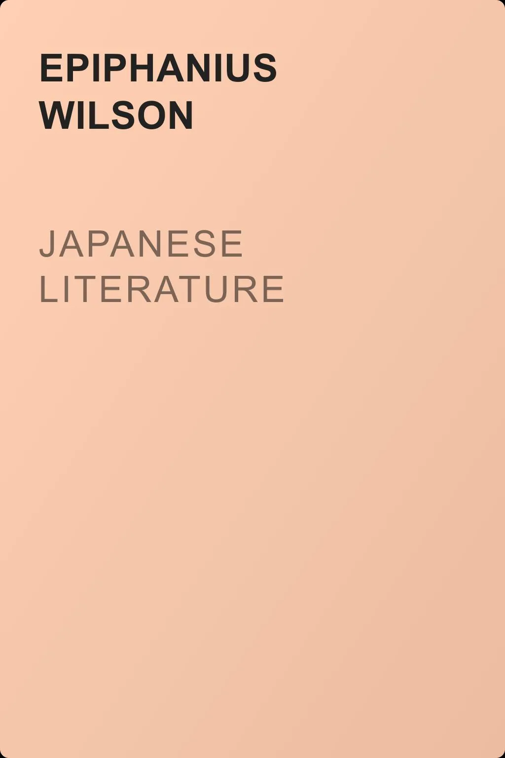 Japanese Literature — обложка книги