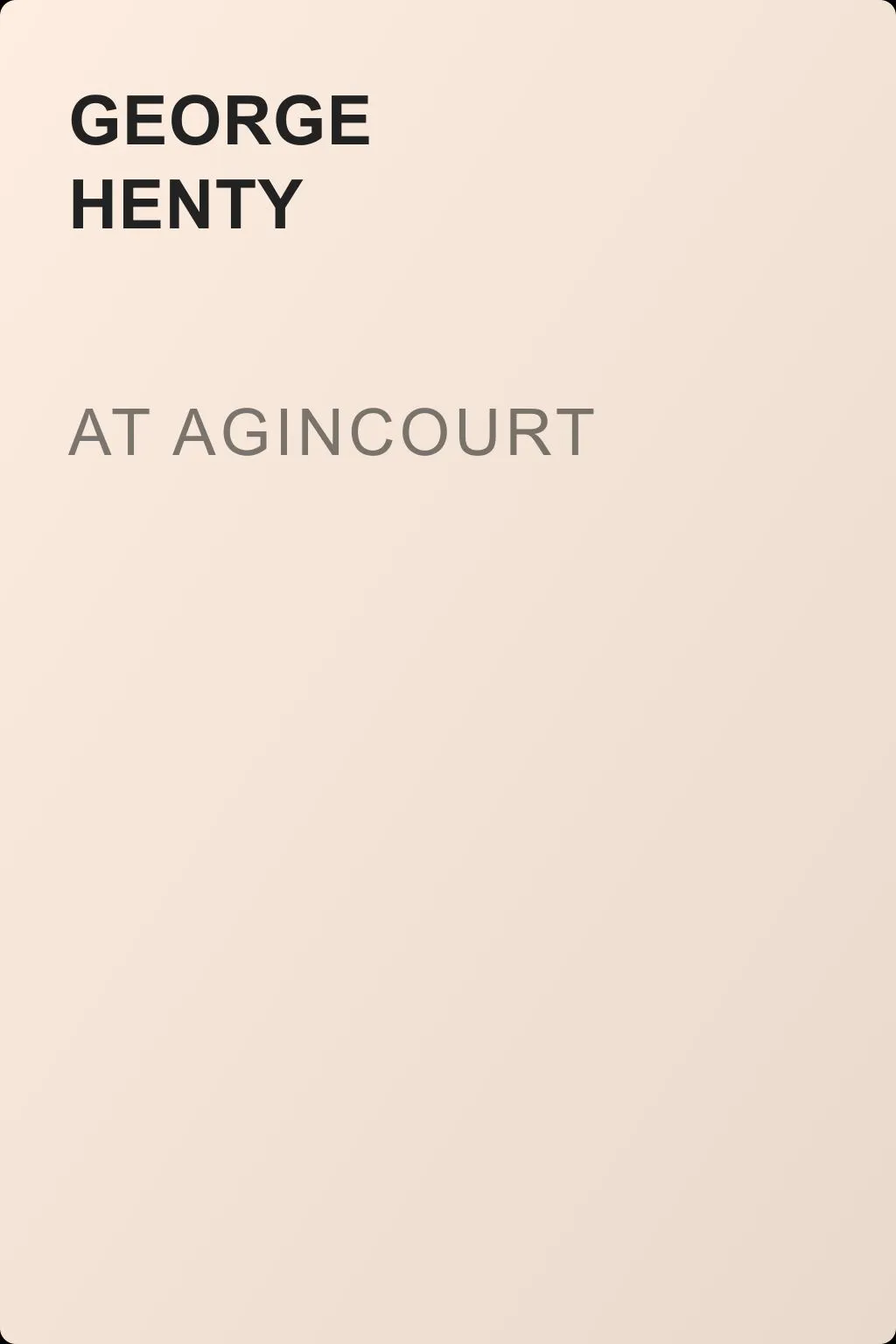 At Agincourt — обложка книги