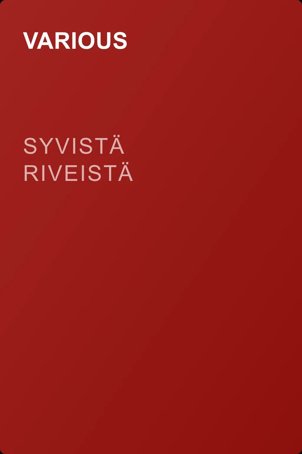 Syvistä riveistä — обложка книги