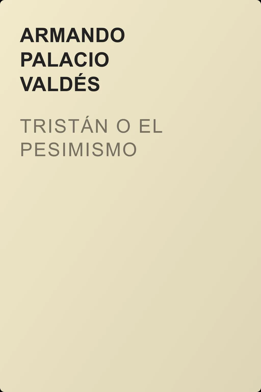 Tristán o el pesimismo — обложка книги