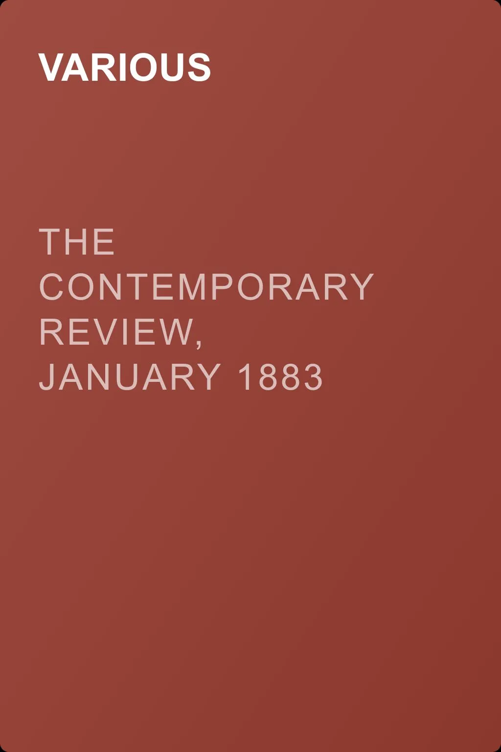 The Contemporary Review, January 1883 — обложка книги