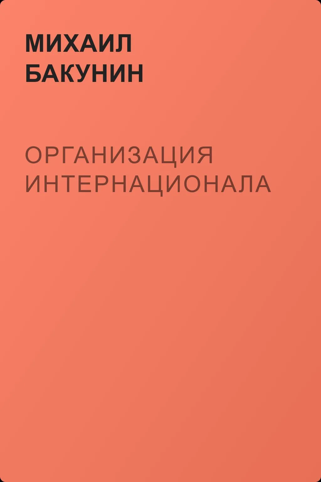 Организация Интернационала — обложка книги