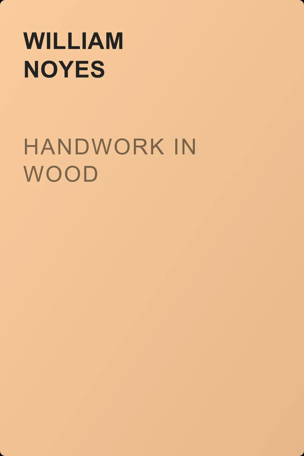 Handwork in Wood — обложка книги