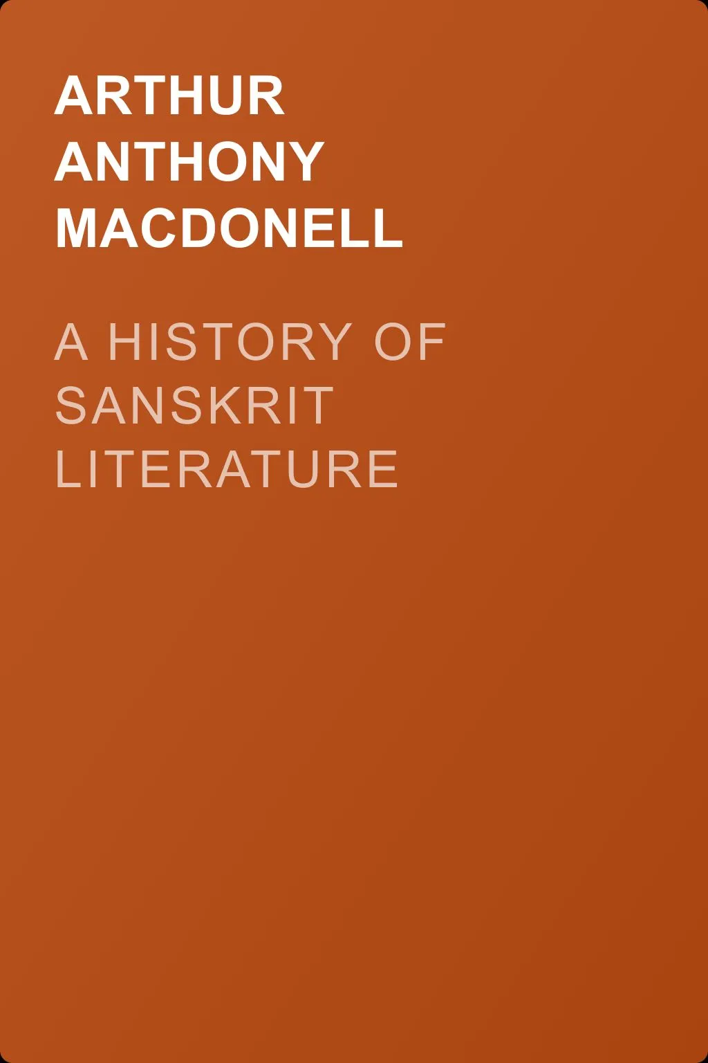A History of Sanskrit Literature — обложка книги