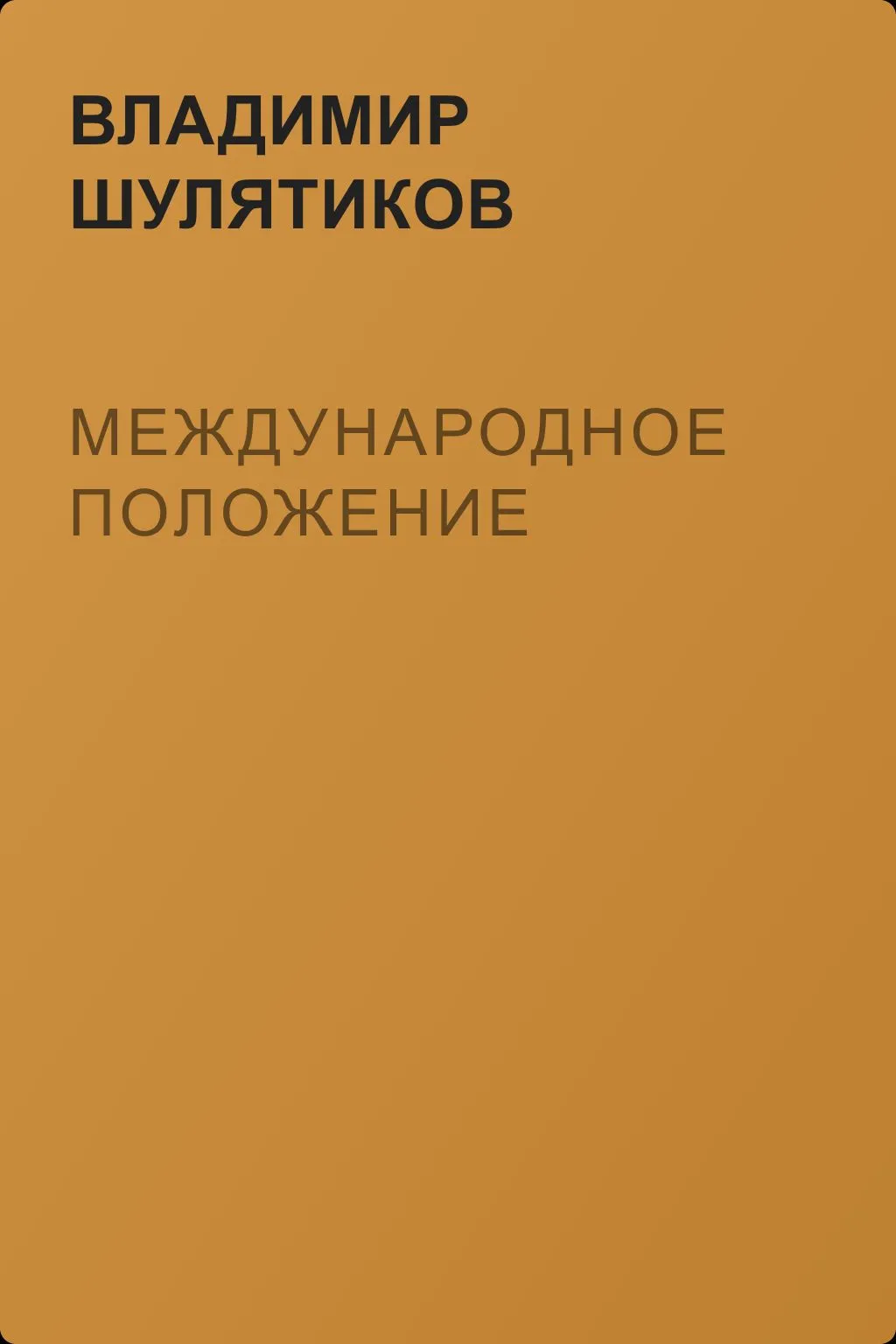 Международное положение — обложка книги