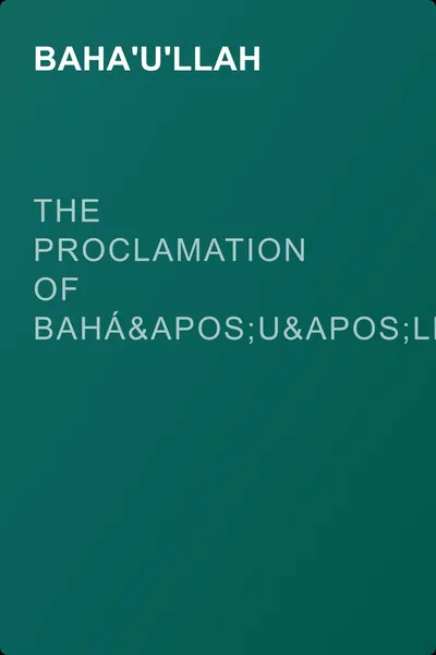 The Proclamation of Bahá'u'lláh — обложка книги