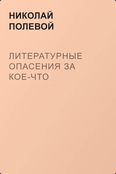 Литературные опасения за кое-что — обложка книги