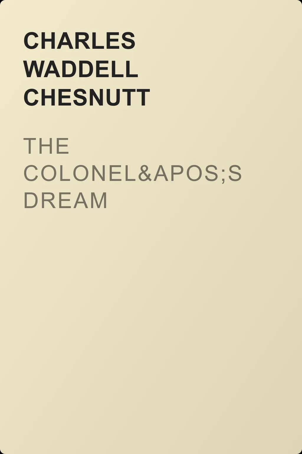 The Colonel's Dream — обложка книги