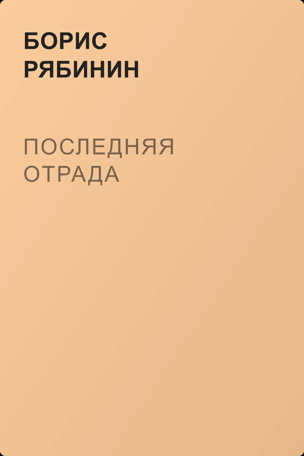 Последняя отрада — обложка книги