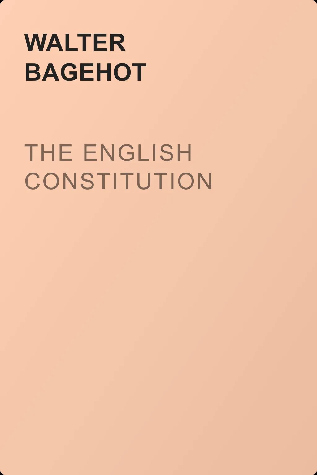 The English Constitution — обложка книги