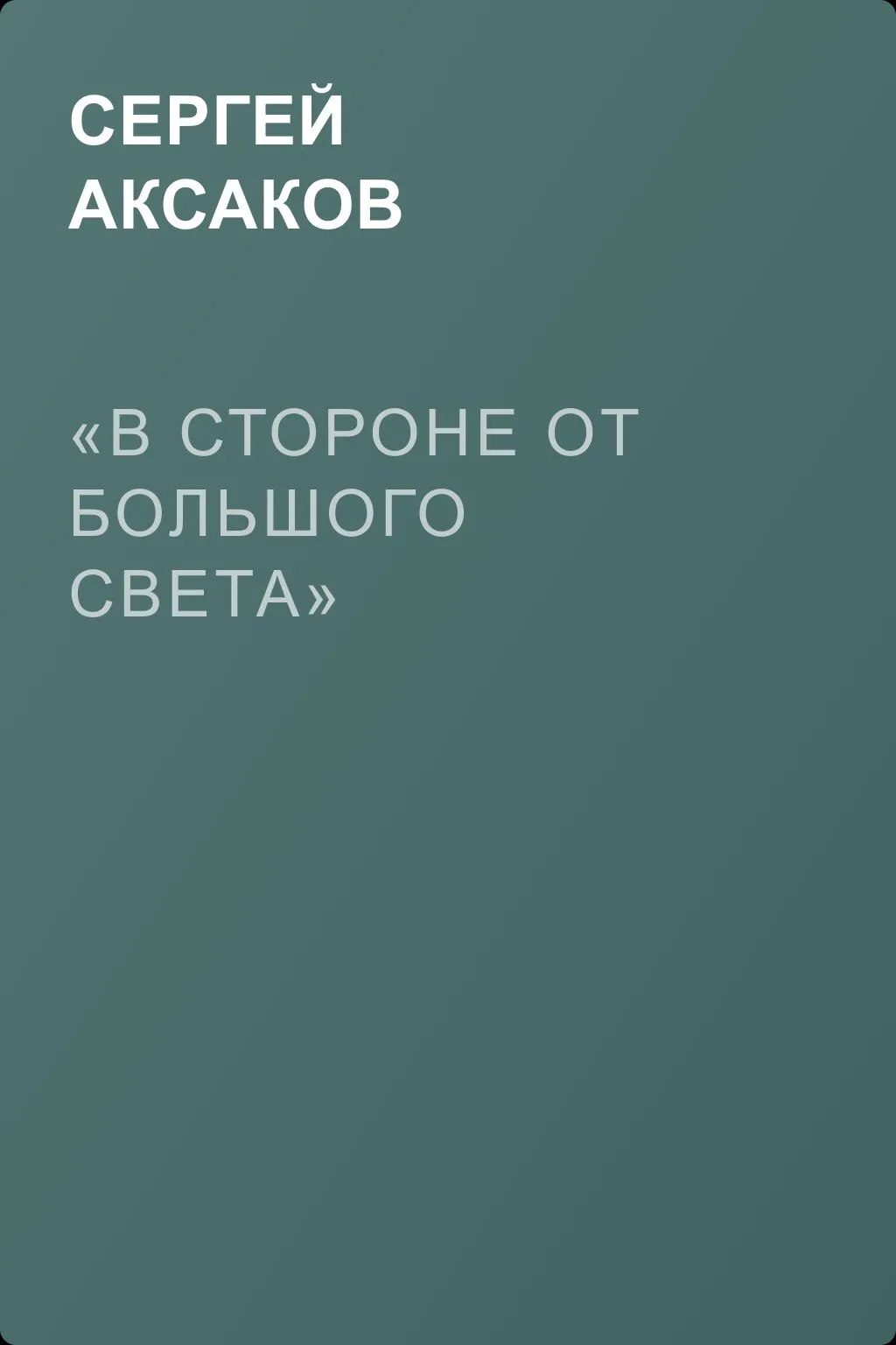 «В стороне от большого света» — обложка книги