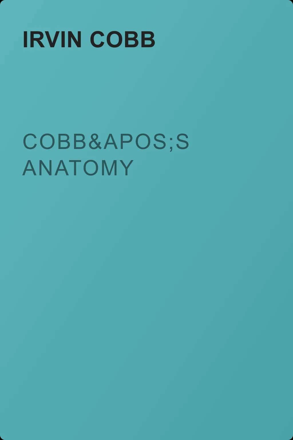 Cobb's Anatomy — обложка книги